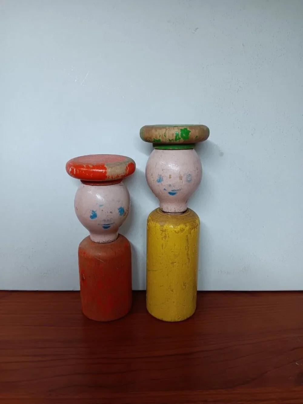 Vintage 1950s Peg Block Dolls Body Head Hat Extremely Worn RARE and Hard to Find